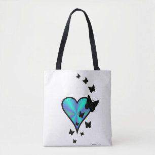 Regenbogenherz und Schmetterling Tasche
