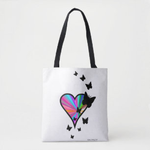 Regenbogenherz und Schmetterling Tasche