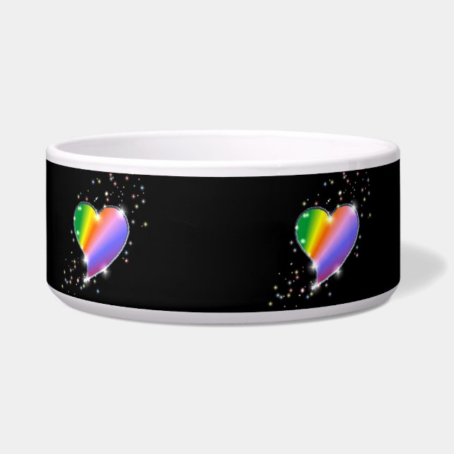 Regenbogenherz und Sterne Napf (Links)