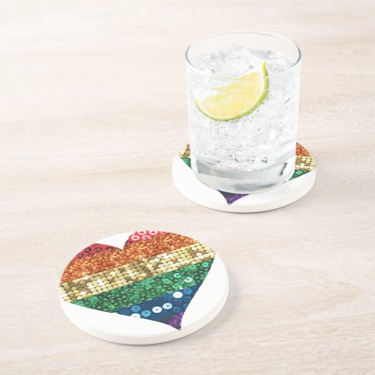 Regenbogenherz Untersetzer (Seite)