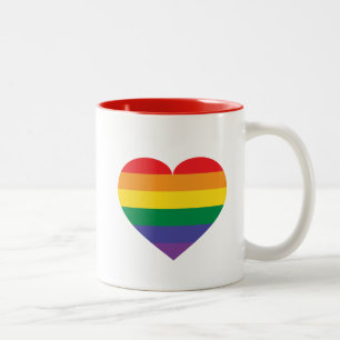 Regenbogenherz Zweifarbige Tasse