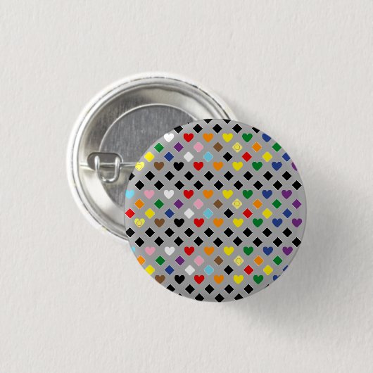 Regenbogenherzen Button (Vorne & Hinten)
