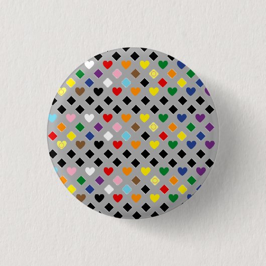 Regenbogenherzen Button (Vorderseite)