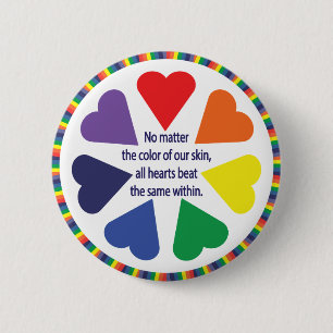 Regenbogenherzen Button
