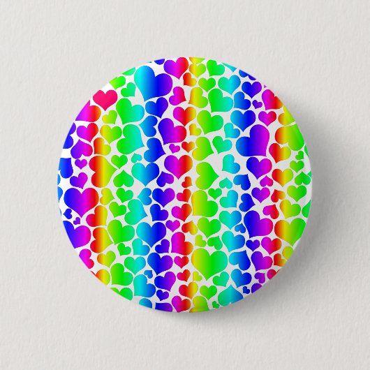 Regenbogenherzen Button (Vorderseite)