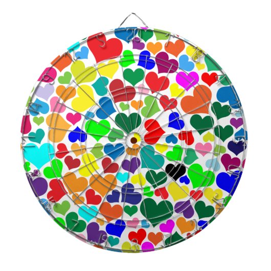 Regenbogenherzen Dartscheibe (vorne)