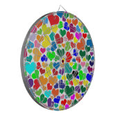 Regenbogenherzen Dartscheibe (Vorderseite Links)