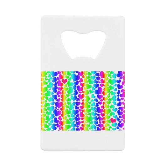 Regenbogenherzen Geldbeutel Flaschenöffner (Vorderseite)