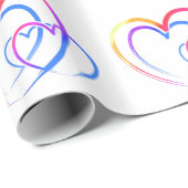 Regenbogenherzen Geschenkpapier (Rolleneckpunkt)