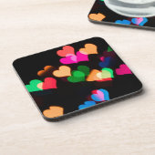 Regenbogenherzen Getränkeuntersetzer (Linke Seite)