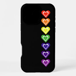 Regenbogenherzen iPhone 16 Pro Max Hülle