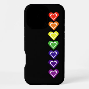 Regenbogenherzen iPhone 16 Pro Max Hülle