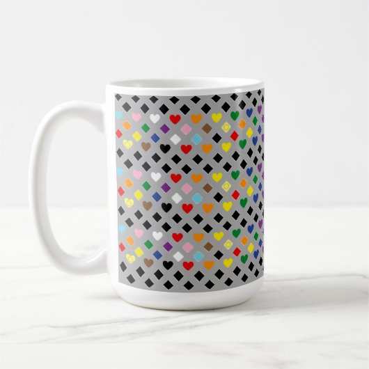 Regenbogenherzen Kaffeetasse (Links)