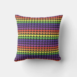 Regenbogenherzen Kissen