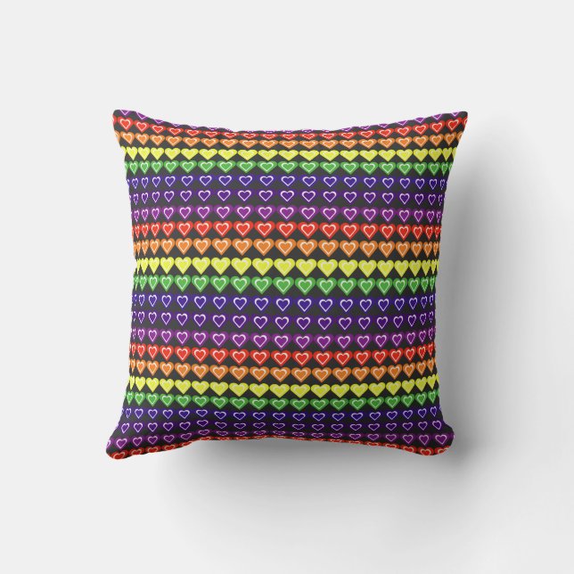 Regenbogenherzen Kissen (Rückseite)