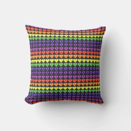 Regenbogenherzen Kissen