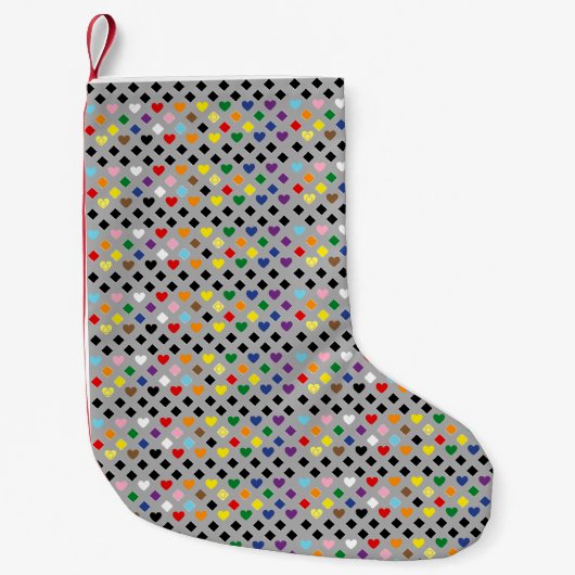 Regenbogenherzen Kleiner Weihnachtsstrumpf (Vorderseite)