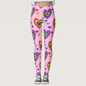 Regenbogenherzen Leggings (Vorderseite)