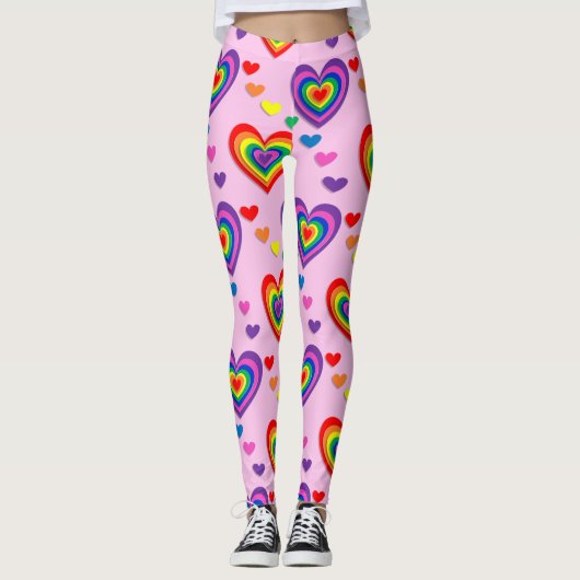 Regenbogenherzen Leggings (Vorderseite)