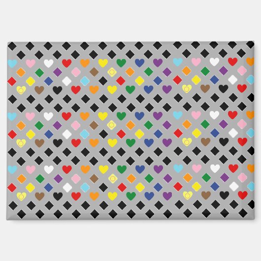 Regenbogenherzen Magnet (Vorderseite)