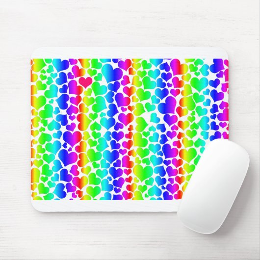 Regenbogenherzen Mousepad (Mit Mouse)