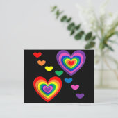 Regenbogenherzen Postkarte (Stehend Vorderseite)