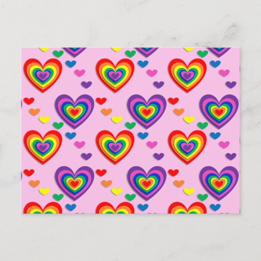 Regenbogenherzen Postkarte (Vorderseite)