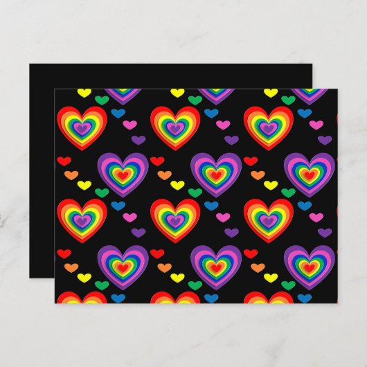 Regenbogenherzen Postkarte (Vorne/Hinten)