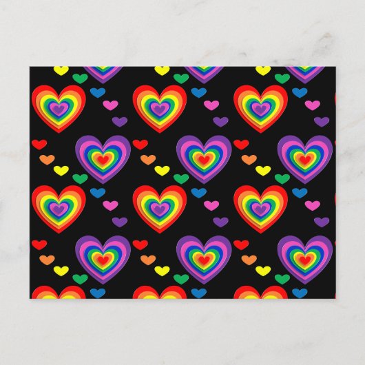 Regenbogenherzen Postkarte (Vorderseite)