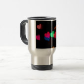 Regenbogenherzen Reisebecher (Vorderseite Links)