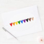 Regenbogenherzen, schwarze Leben sind wichtig Ovaler Aufkleber (Umschlag)