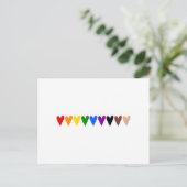 Regenbogenherzen, schwarze Leben sind wichtig Postkarte (Stehend Vorderseite)