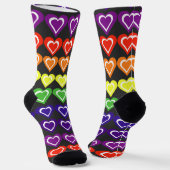 Regenbogenherzen Socken (Gewinkelt)