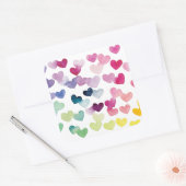 Regenbogenherzen stolzen Liebe farbenfroh Quadratischer Aufkleber (Umschlag)