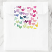 Regenbogenherzen stolzen Liebe farbenfroh Quadratischer Aufkleber (Tasche)