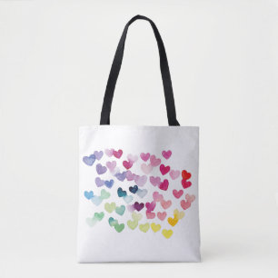Regenbogenherzen stolzen Liebe farbenfroh Tasche