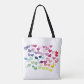 Regenbogenherzen stolzen Liebe farbenfroh Tasche (Rückseite)