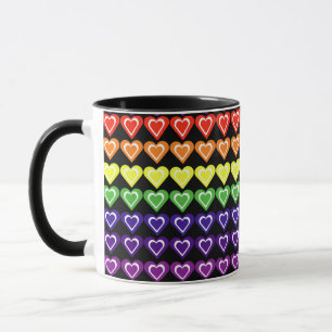 Regenbogenherzen Tasse