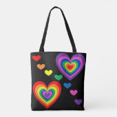 Regenbogenherzen Totenbeutel Tasche (Rückseite)