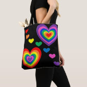Regenbogenherzen Totenbeutel Tasche (Von Nahem)