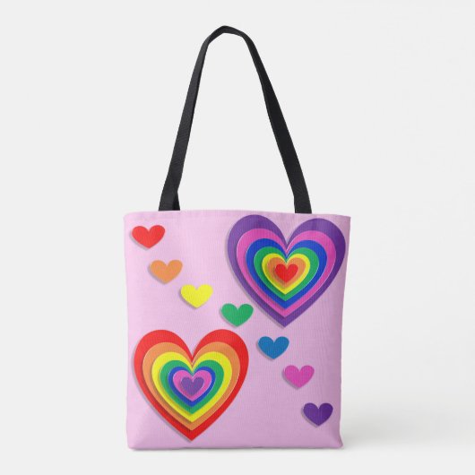 Regenbogenherzen Totenbeutel Tasche (Rückseite)