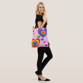 Regenbogenherzen Totenbeutel Tasche (Am Model)