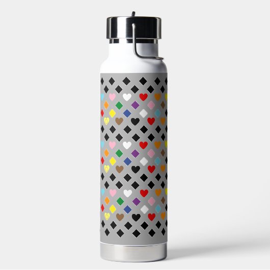 Regenbogenherzen Trinkflasche (Links)