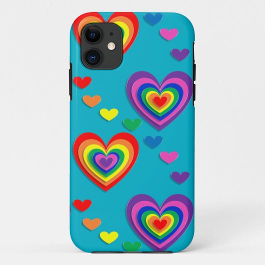 Regenbogenherzen Valentinstag-Telefongehäuse Case-Mate iPhone Hülle (Rückseite)