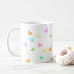 Regenbogenherzen Wasserfarbenfreude Kaffeetasse