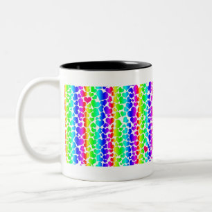Regenbogenherzen Zweifarbige Tasse