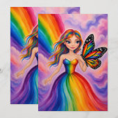 Regenbogenjungfer Feiertagskarte (Vorne/Hinten)