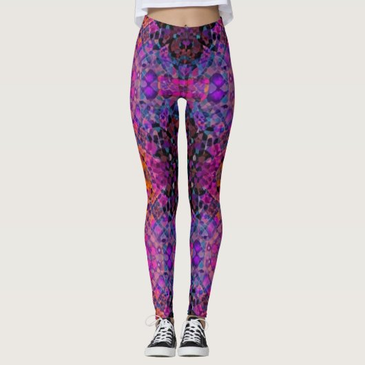 Regenbogenkaleidoskop Leggings (Vorderseite)