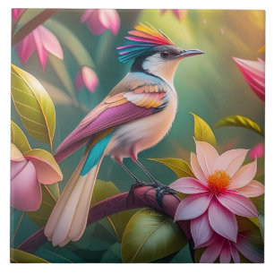 Regenbogenkamm Jay Fantasy-Vogel Fliese