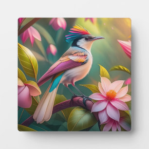 Regenbogenkamm Jay Fantasy-Vogel Fotoplatte